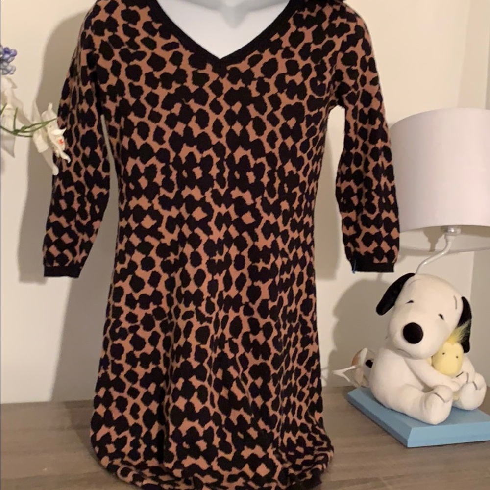 Max studio dress brown with black spots size large
